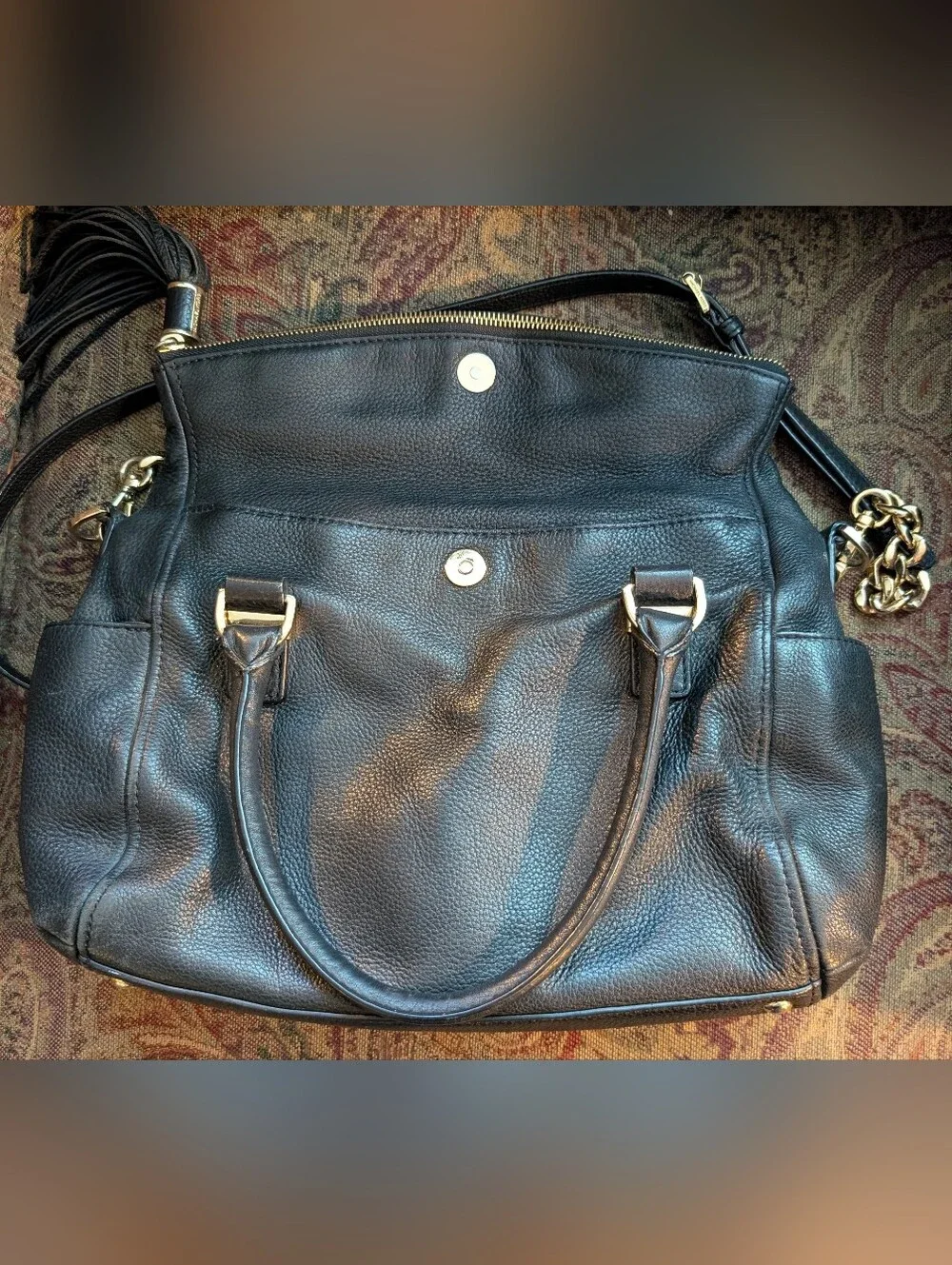 Michael Kors Weston Bag In Black Pebbled Leather